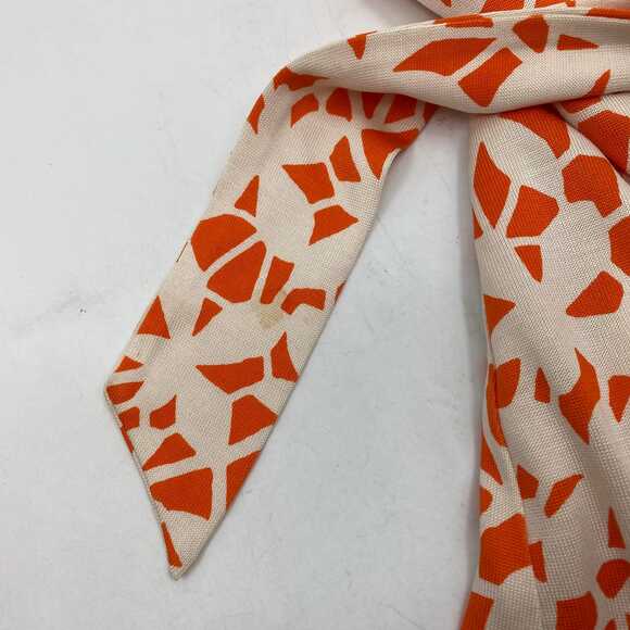 Diane Von Furstenberg Orange Cream Silk Wrap Dress | Women’s Size 6 - Picture 6 of 6